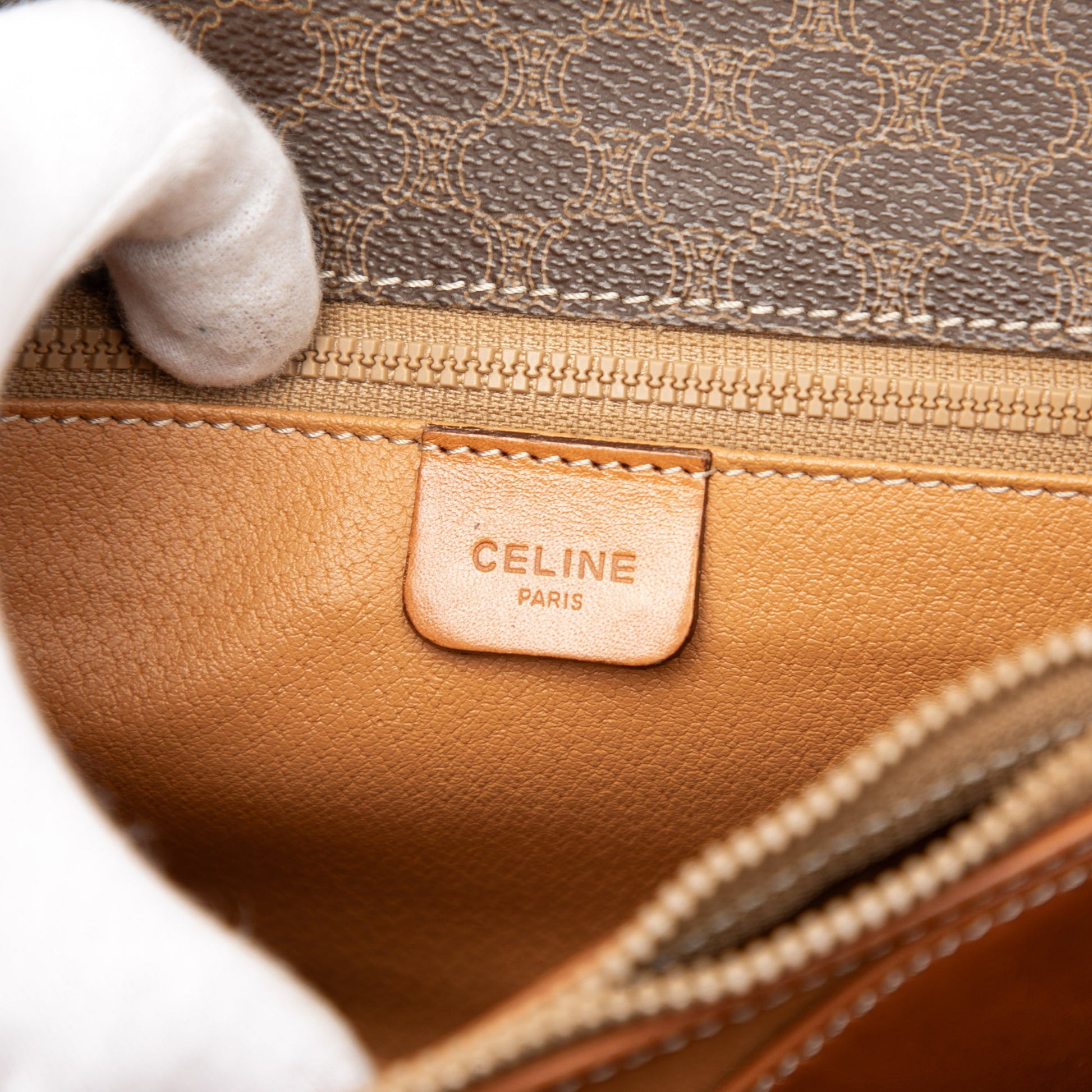 Celine Macadam Coated Canvas Clutch