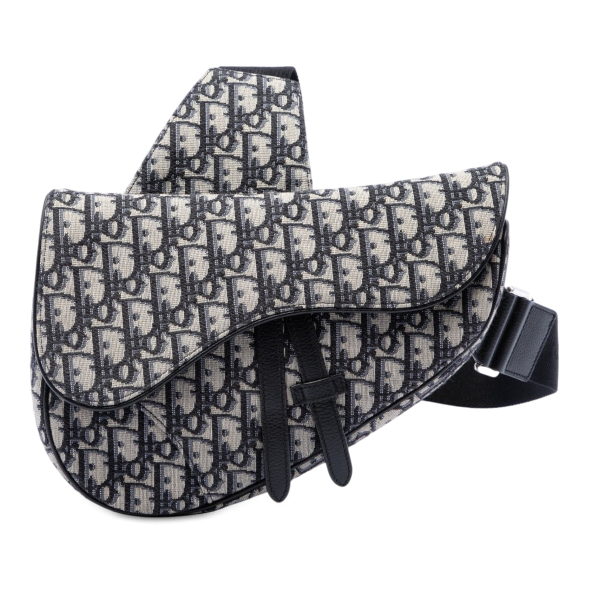 Dior Oblique Canvas Saddle Crossbody — Blue