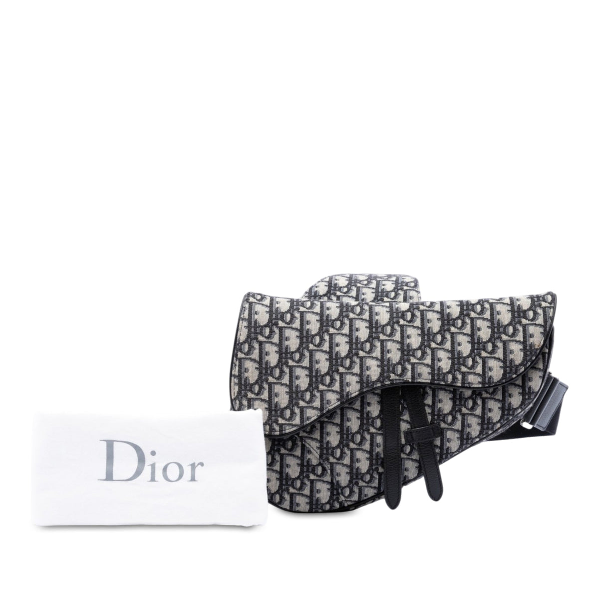 Dior Oblique Canvas Saddle Crossbody — Blue