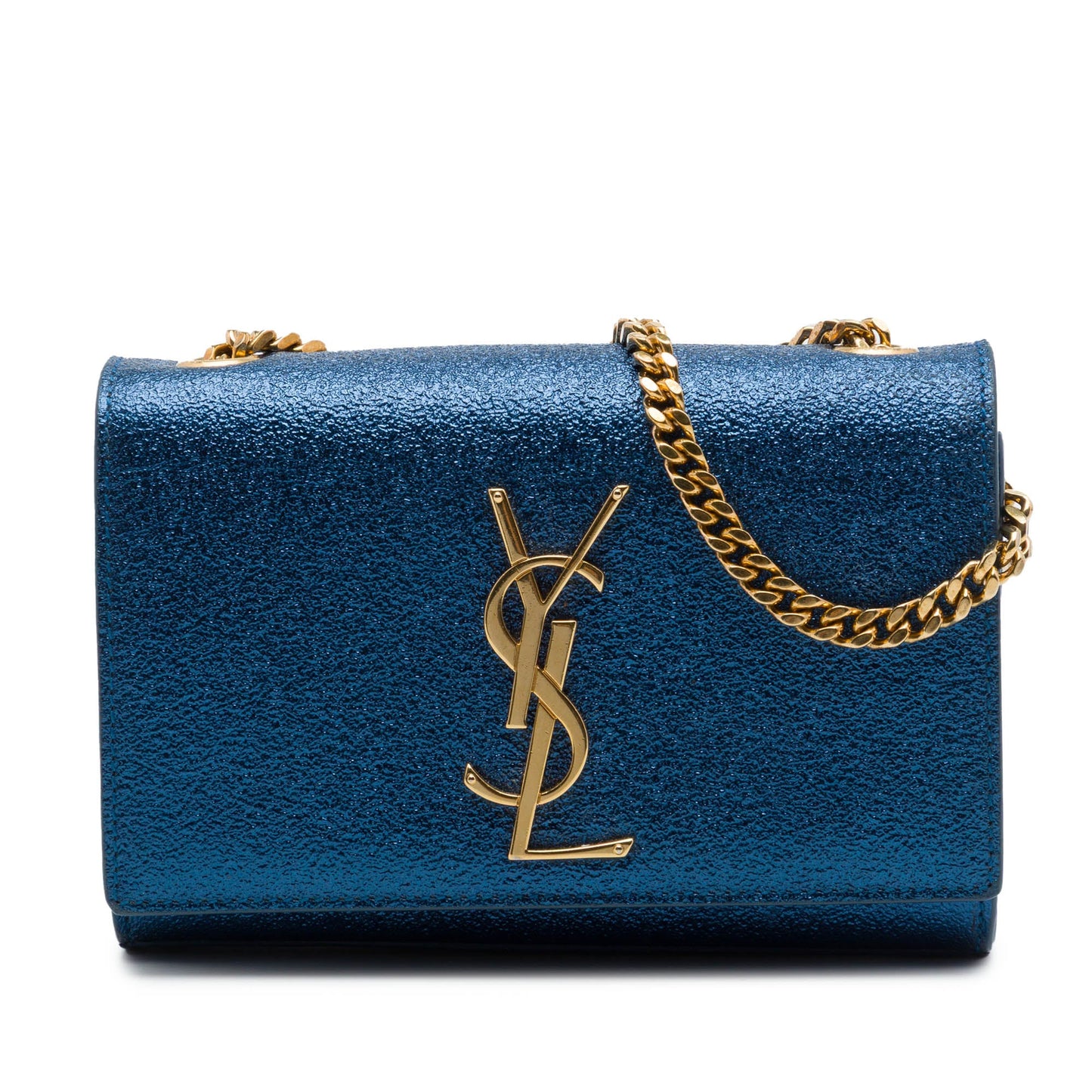 Saint Laurent Small Metallic Calfskin Classic Monogram Kate Crossbody