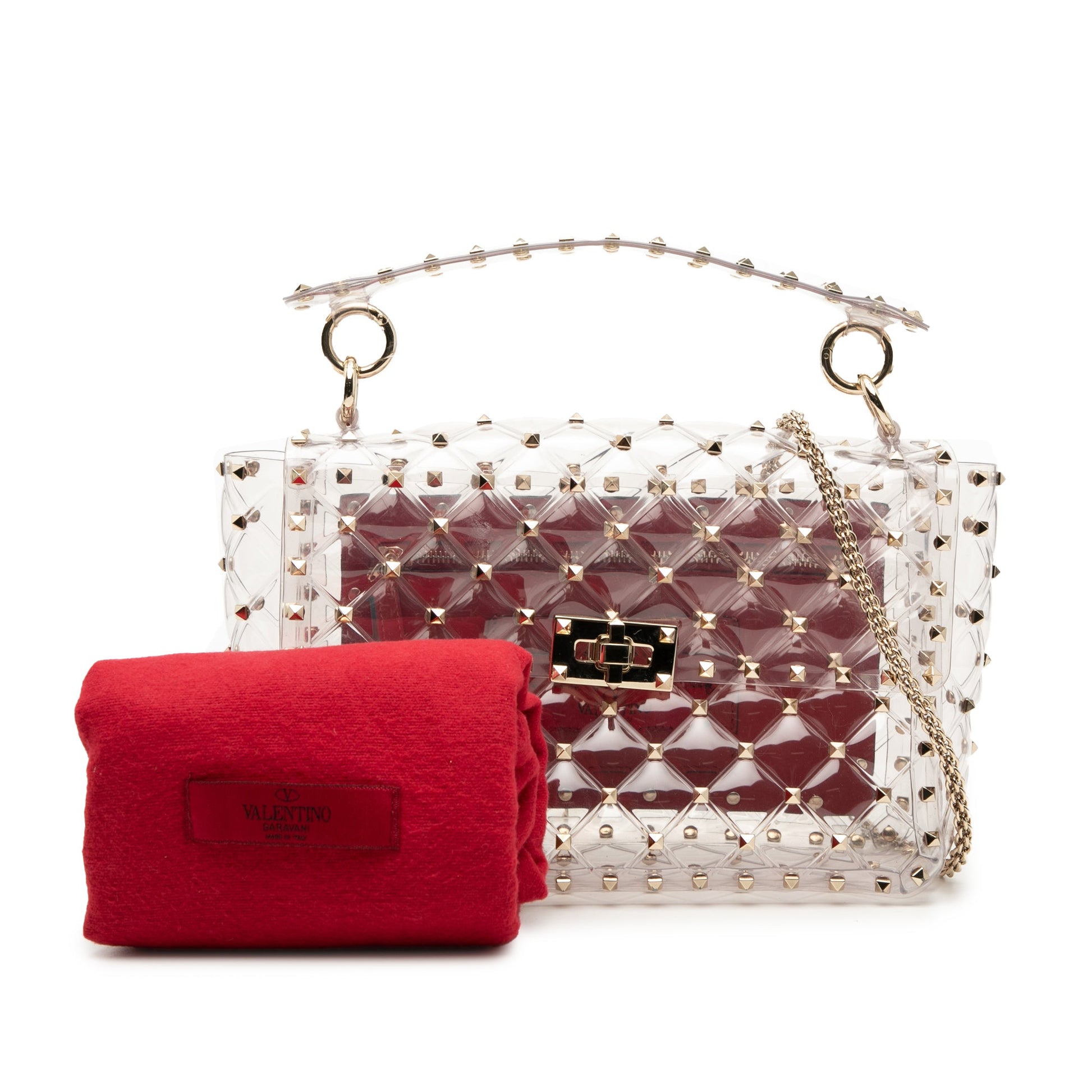 Valentino Medium PVC Rockstud Spike Satchel