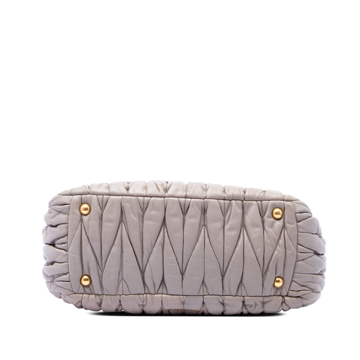 Miu Miu Matelasse Nappa Turnlock Tote — Beige