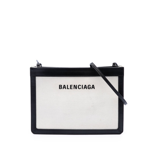 Balenciaga Canvas Navy Pochette M Crossbody