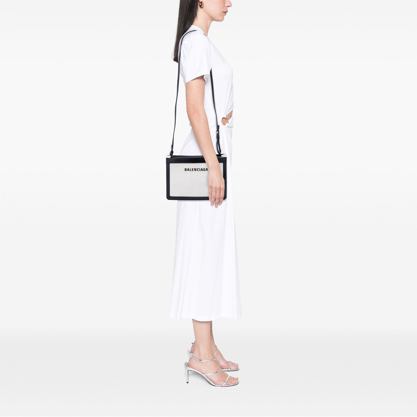 Balenciaga Canvas Navy Pochette M Crossbody