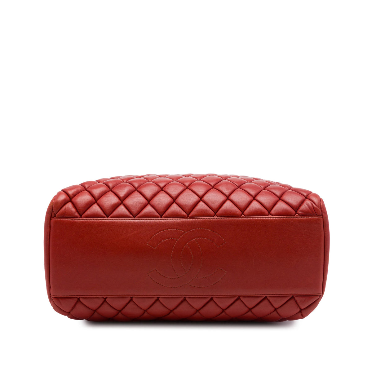 Chanel Large Quilted Lambskin New Bubble Tote — Red