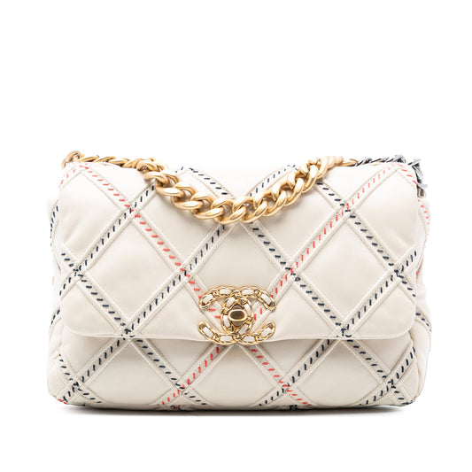 Chanel Medium Lambskin Stitched 19 Flap