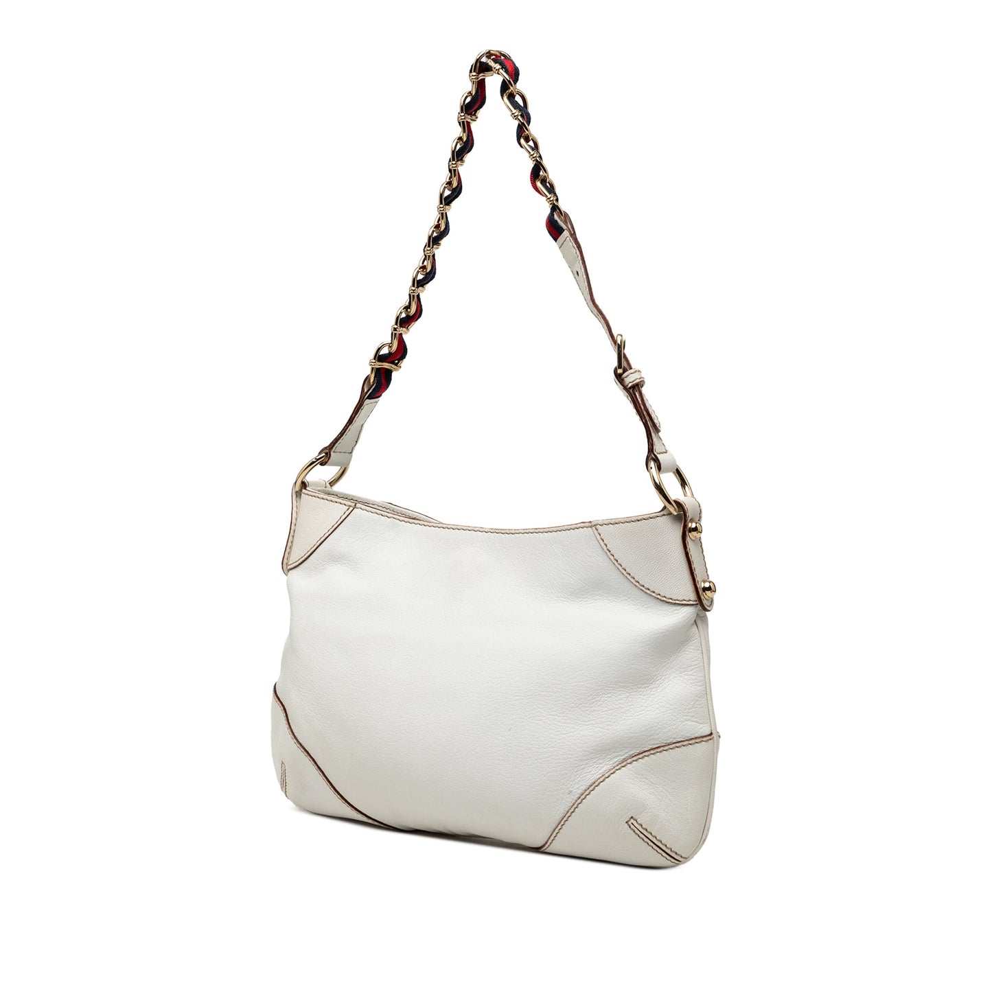 Gucci Calfskin Web Capri Ranch Kid Shoulder Bag