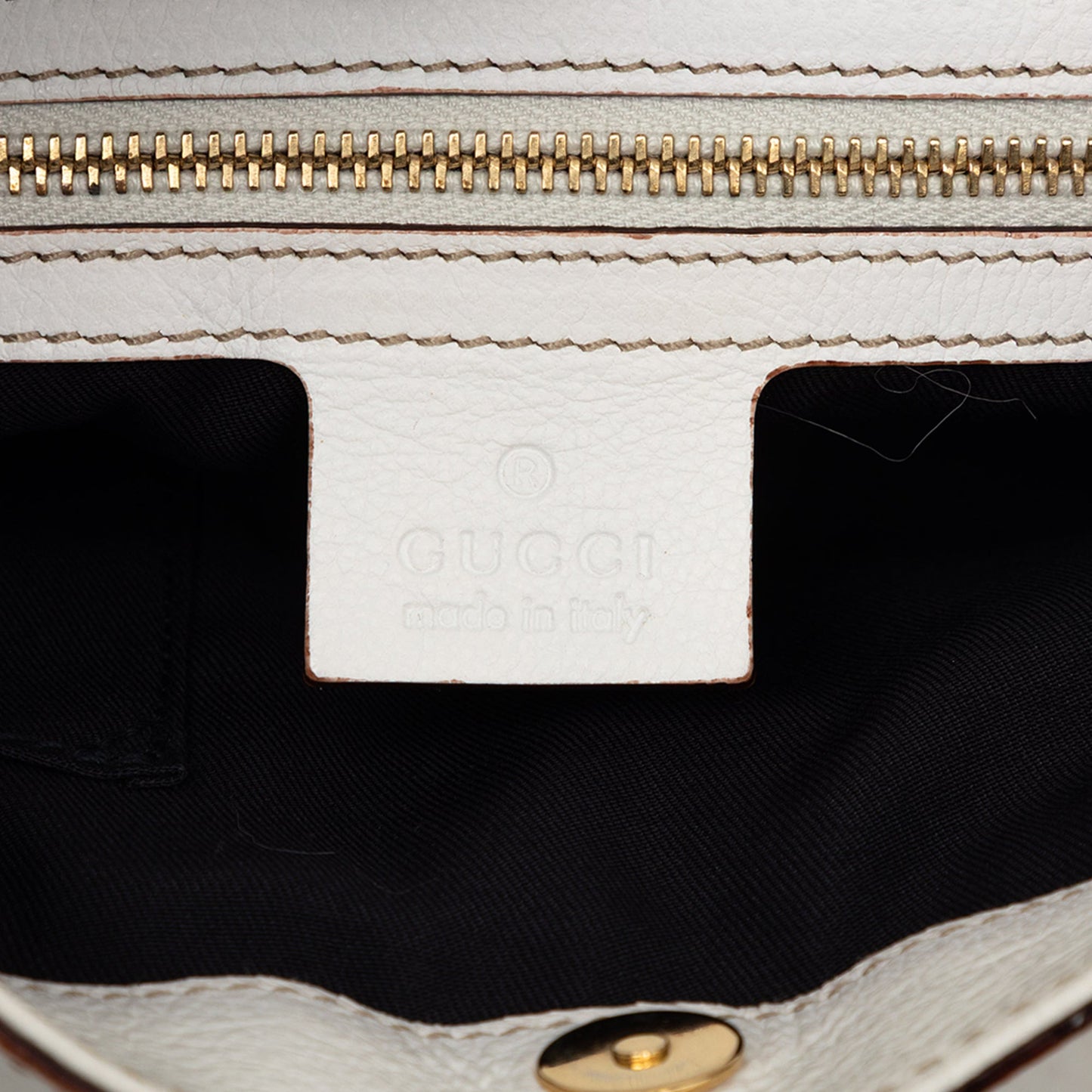 Gucci Calfskin Web Capri Ranch Kid Shoulder Bag