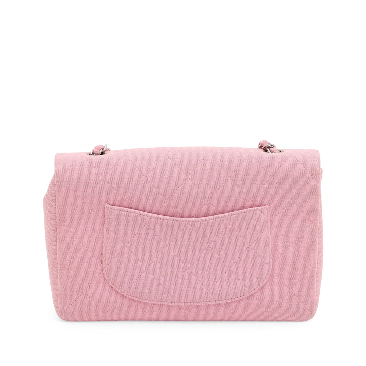 Chanel Medium Classic Jersey Single Flap — Pink