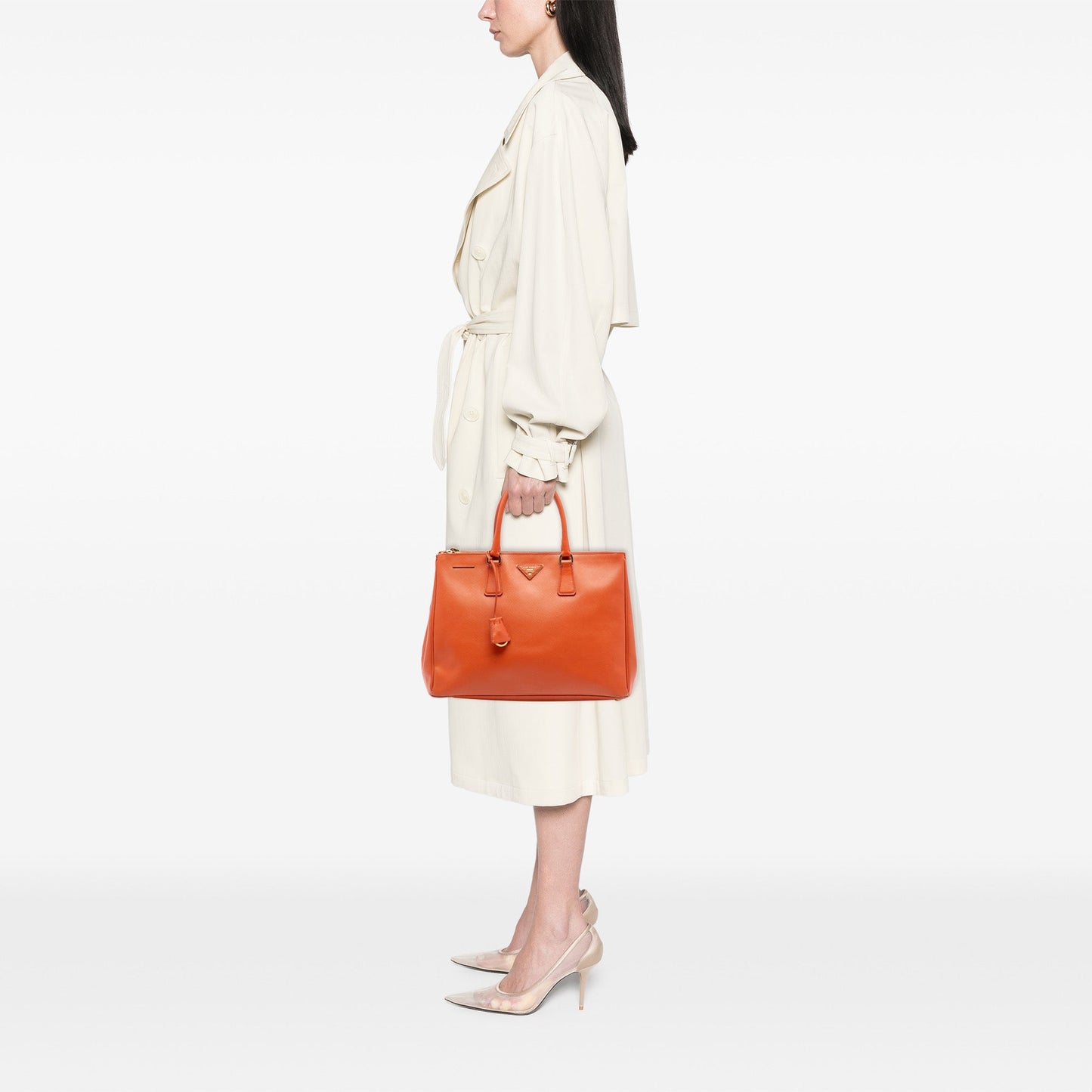 Prada Medium Saffiano Lux Galleria Double Zip Satchel