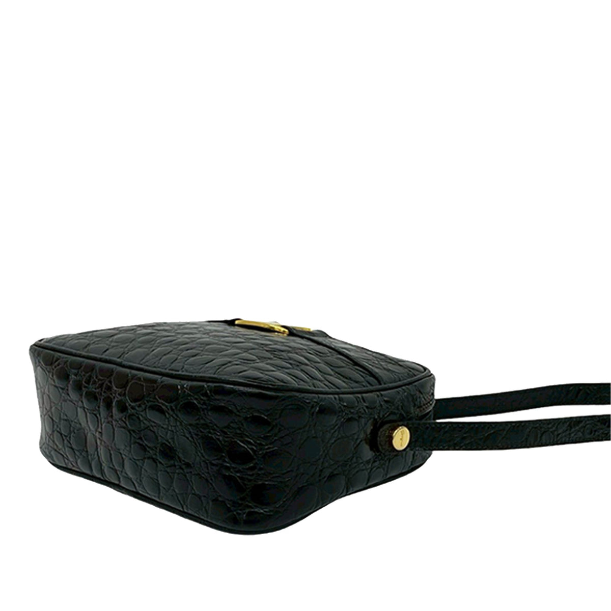 Ferragamo Croc Embossed Leather Vara Crossbody