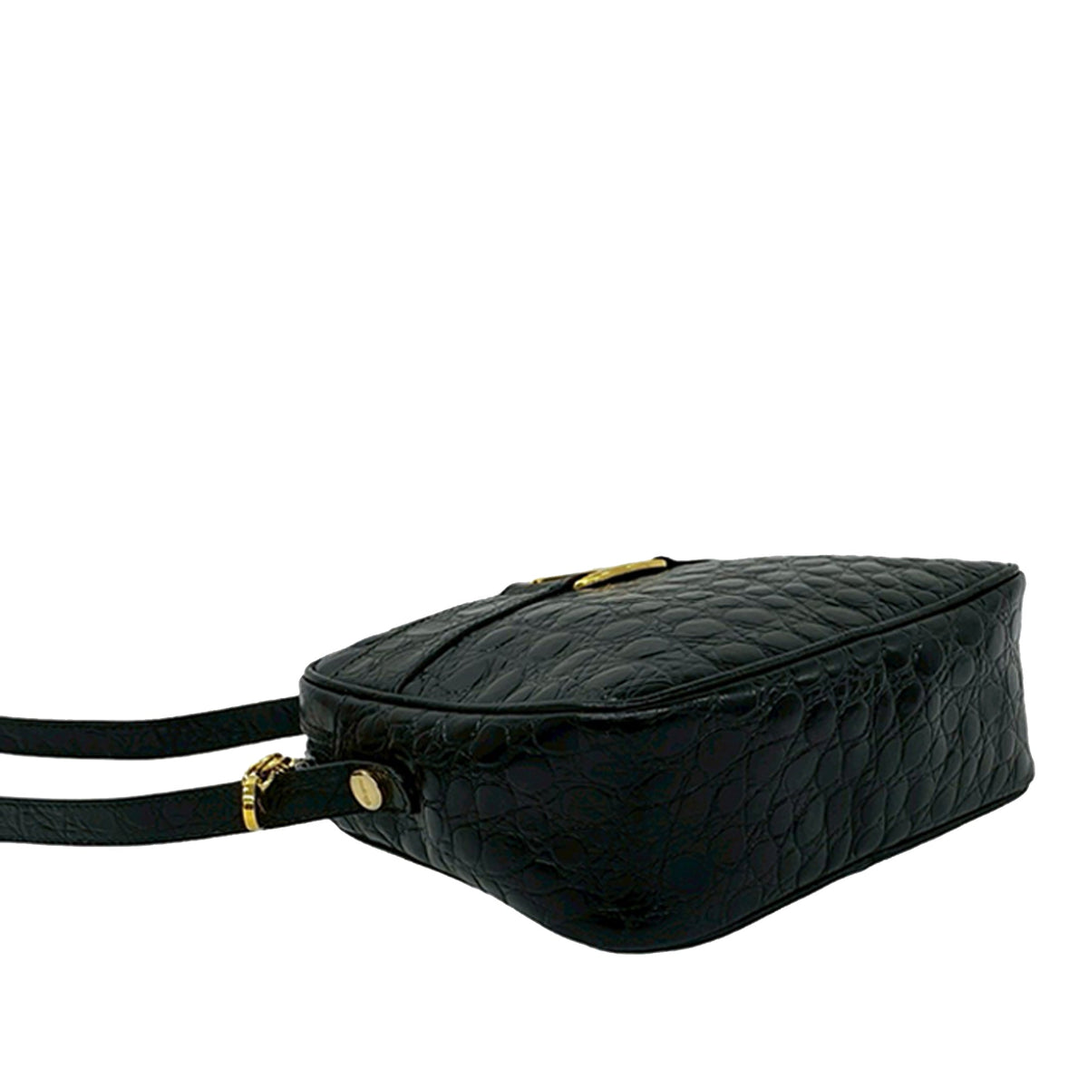 Ferragamo Croc Embossed Leather Vara Crossbody