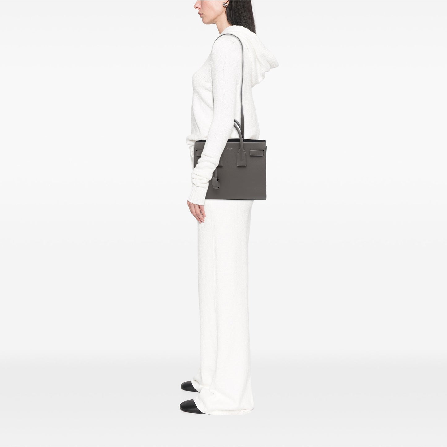 Saint Laurent Small Grained Calfskin Sac De Jour Satchel
