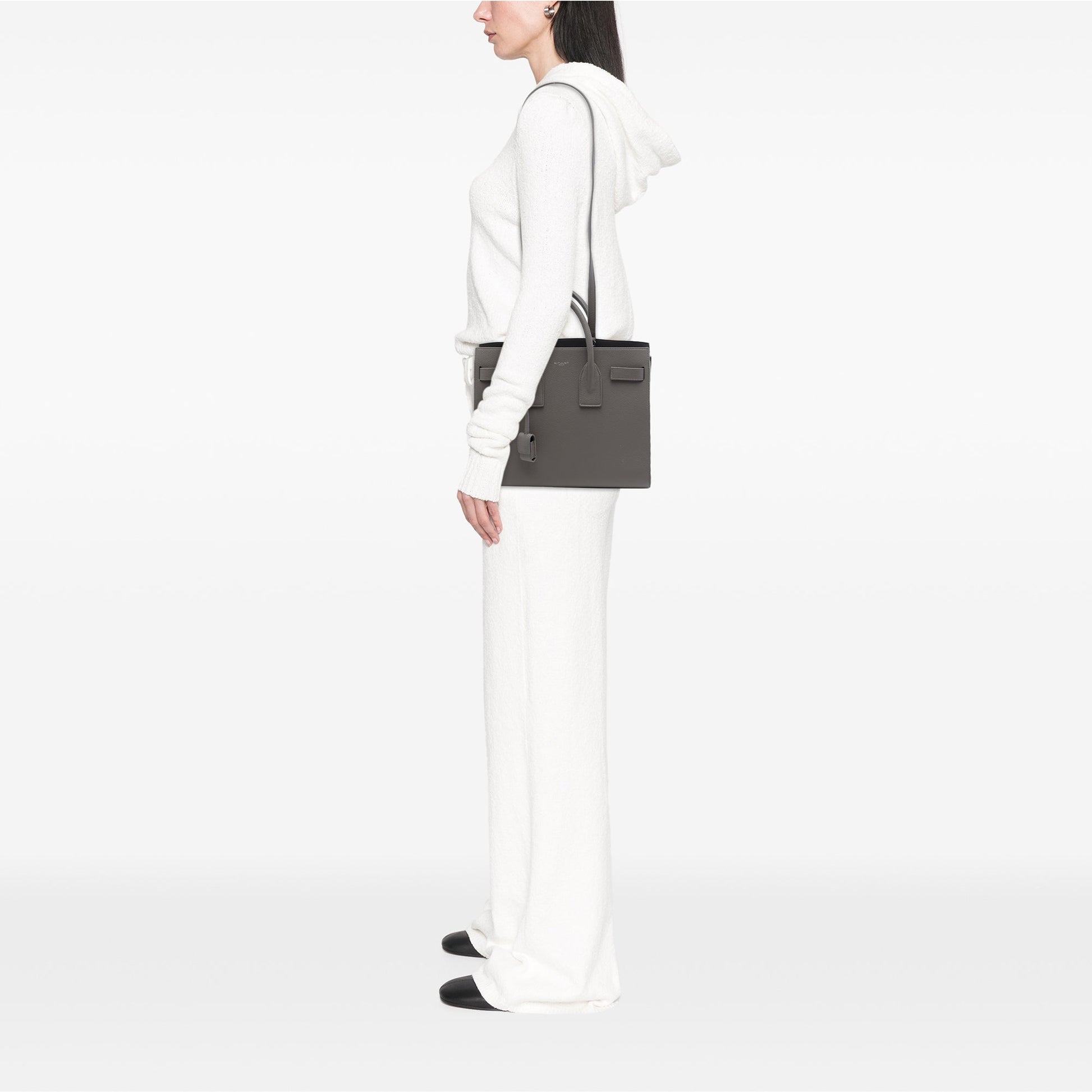 Saint Laurent Small Grained Calfskin Sac De Jour Satchel