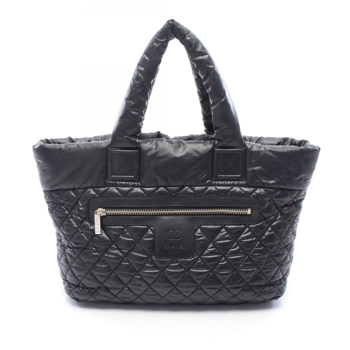 Chanel Medium Quilted Nylon Reversible Coco Cocoon Tote — Black