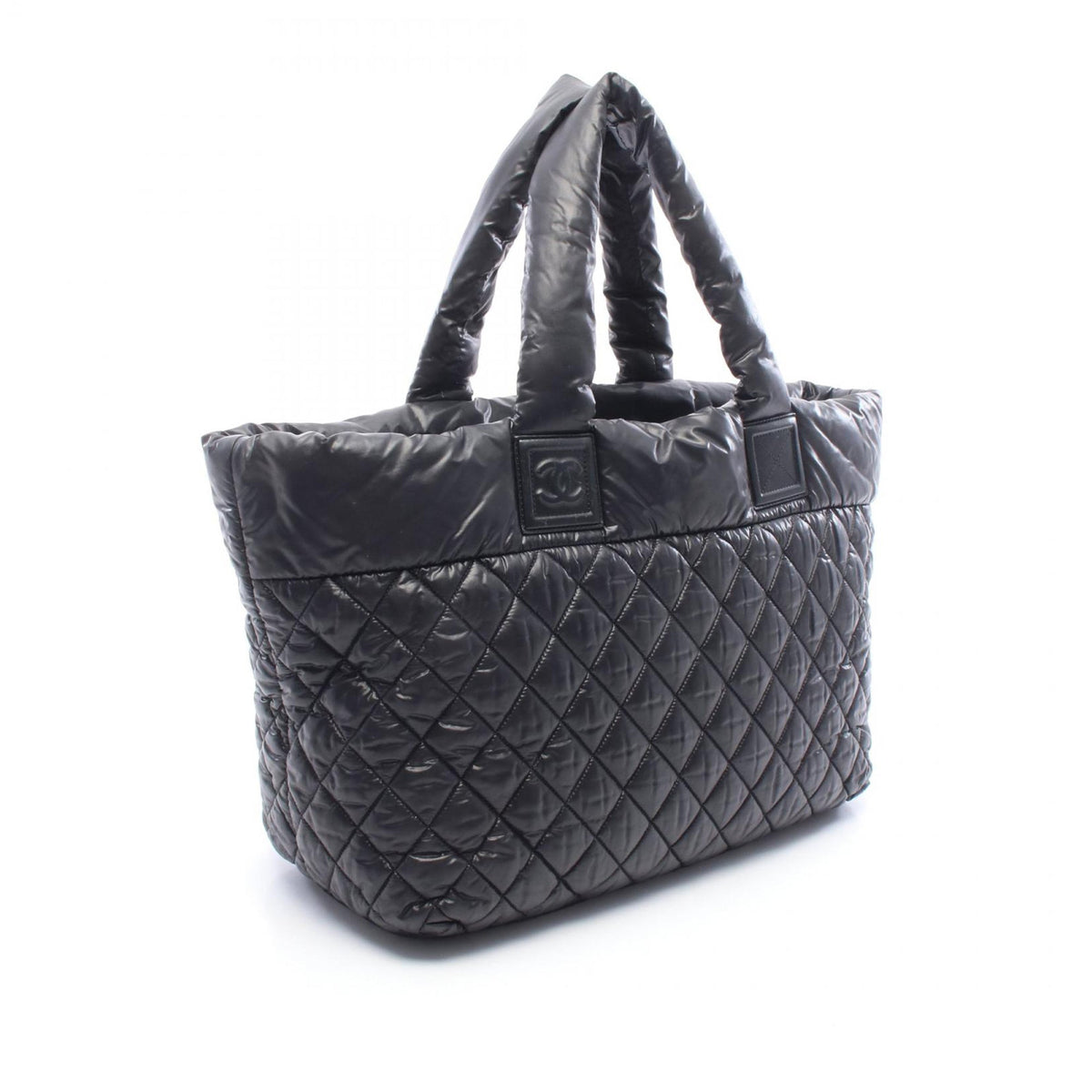 Chanel Medium Quilted Nylon Reversible Coco Cocoon Tote — Black