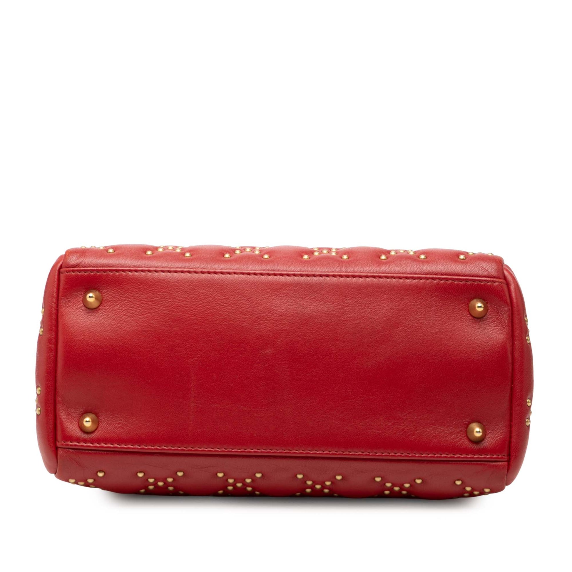 Dior Medium Lambskin Cannage Studded Supple Lady Dior