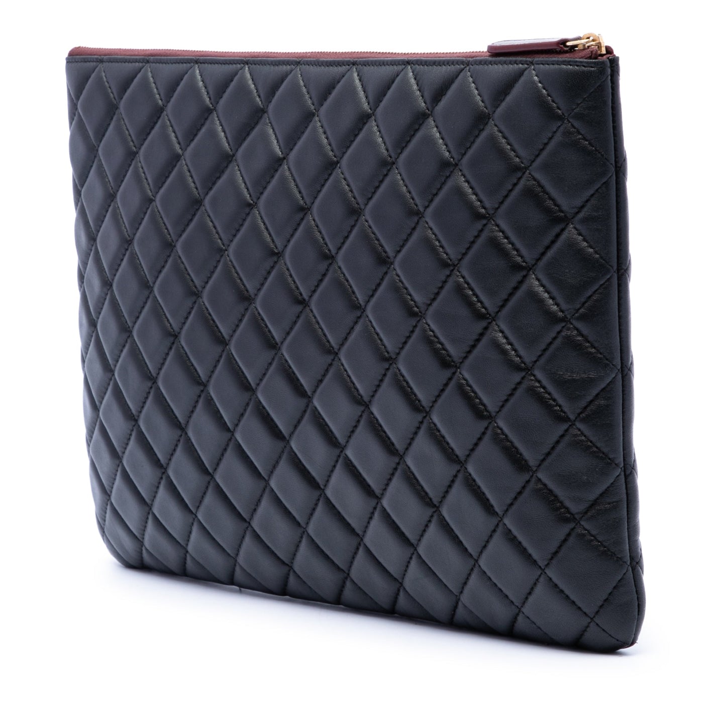 Chanel Large Quilted Lambskin O Case Clutch