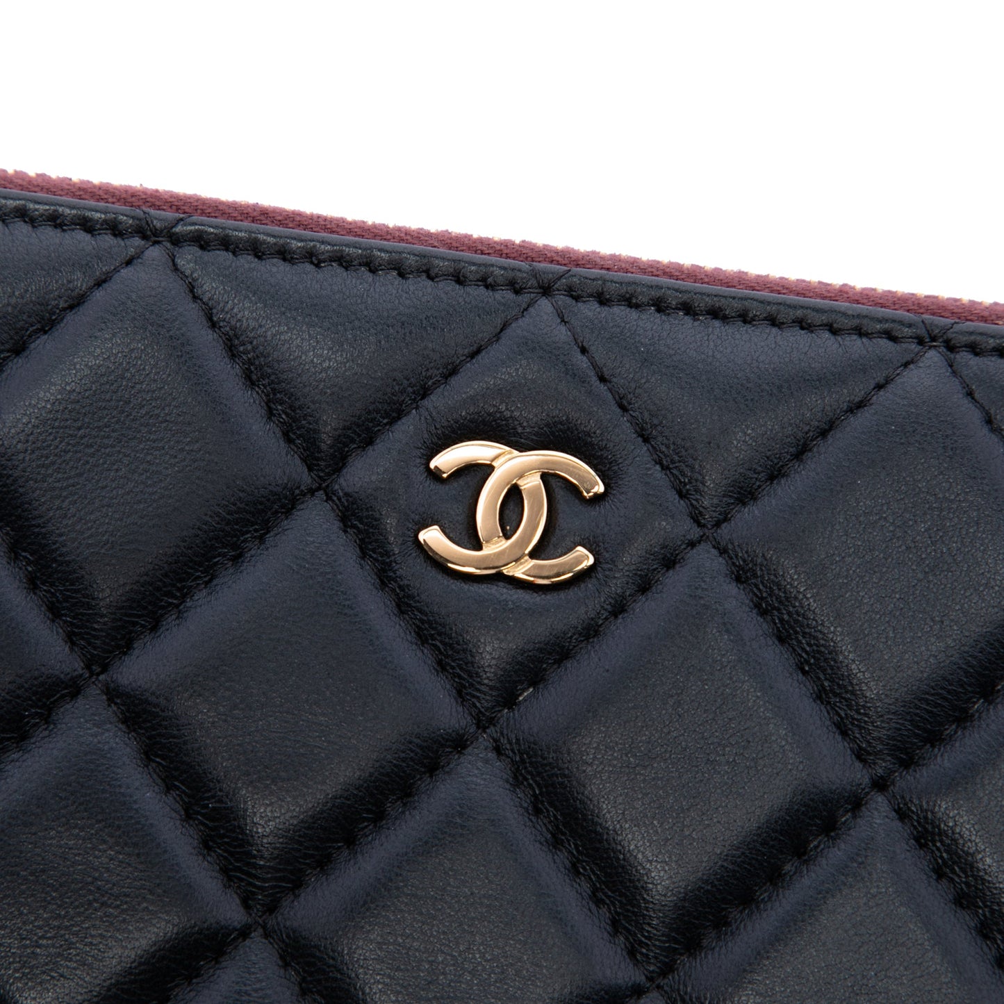 Chanel Large Quilted Lambskin O Case Clutch