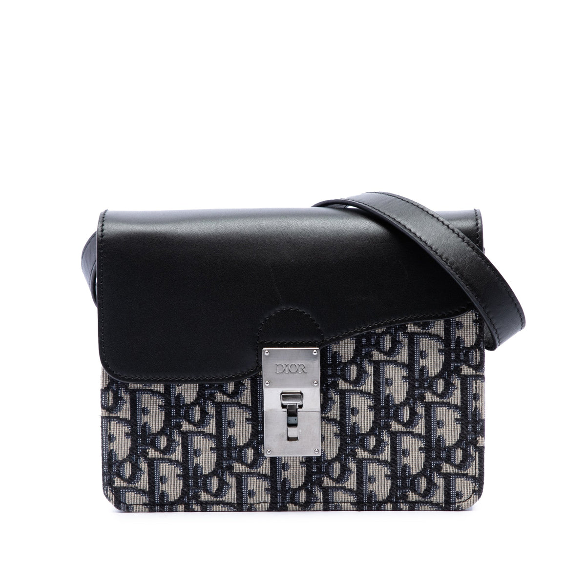 Dior Mini Oblique Canvas Saddle Convertible Belt Pouch — Blue