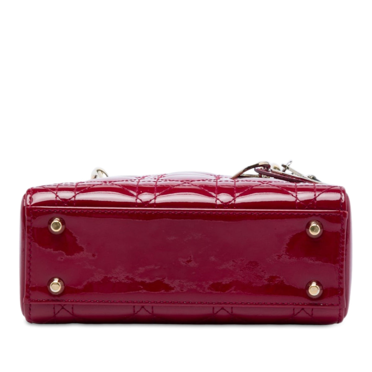 Dior Mini Patent Cannage Lady Dior — Red
