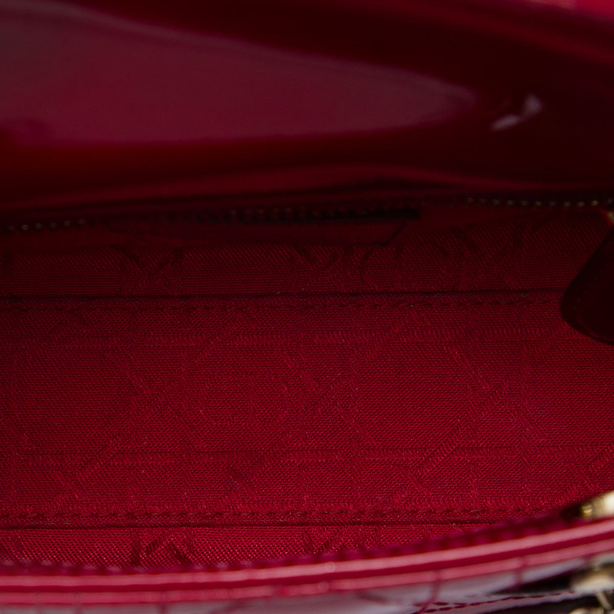 Dior Mini Patent Cannage Lady Dior — Red