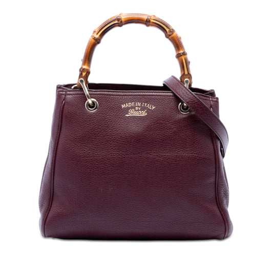 Gucci Small Calfskin Bamboo Shopper Satchel