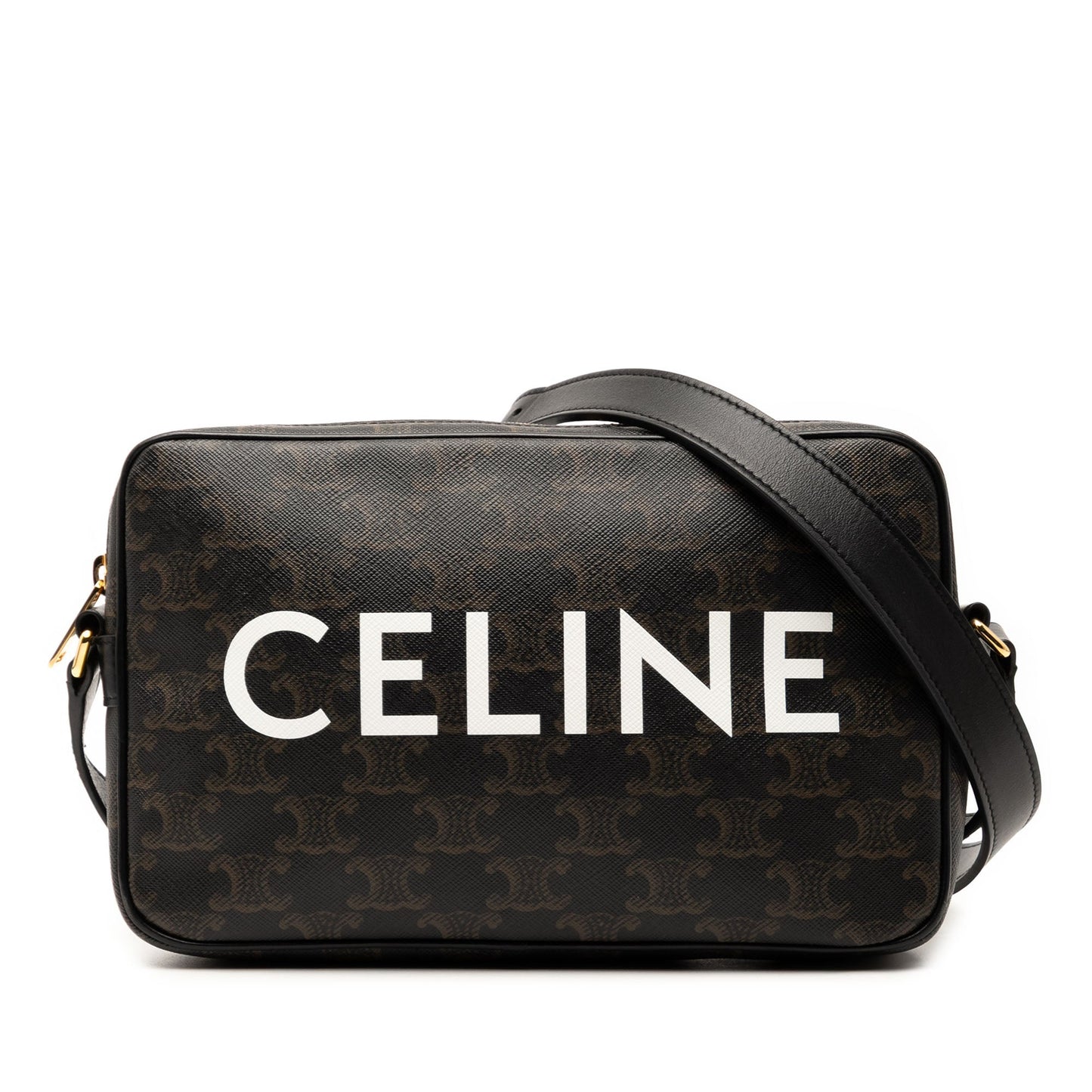 Celine Medium Triomphe Coated Canvas Logo Crossbody