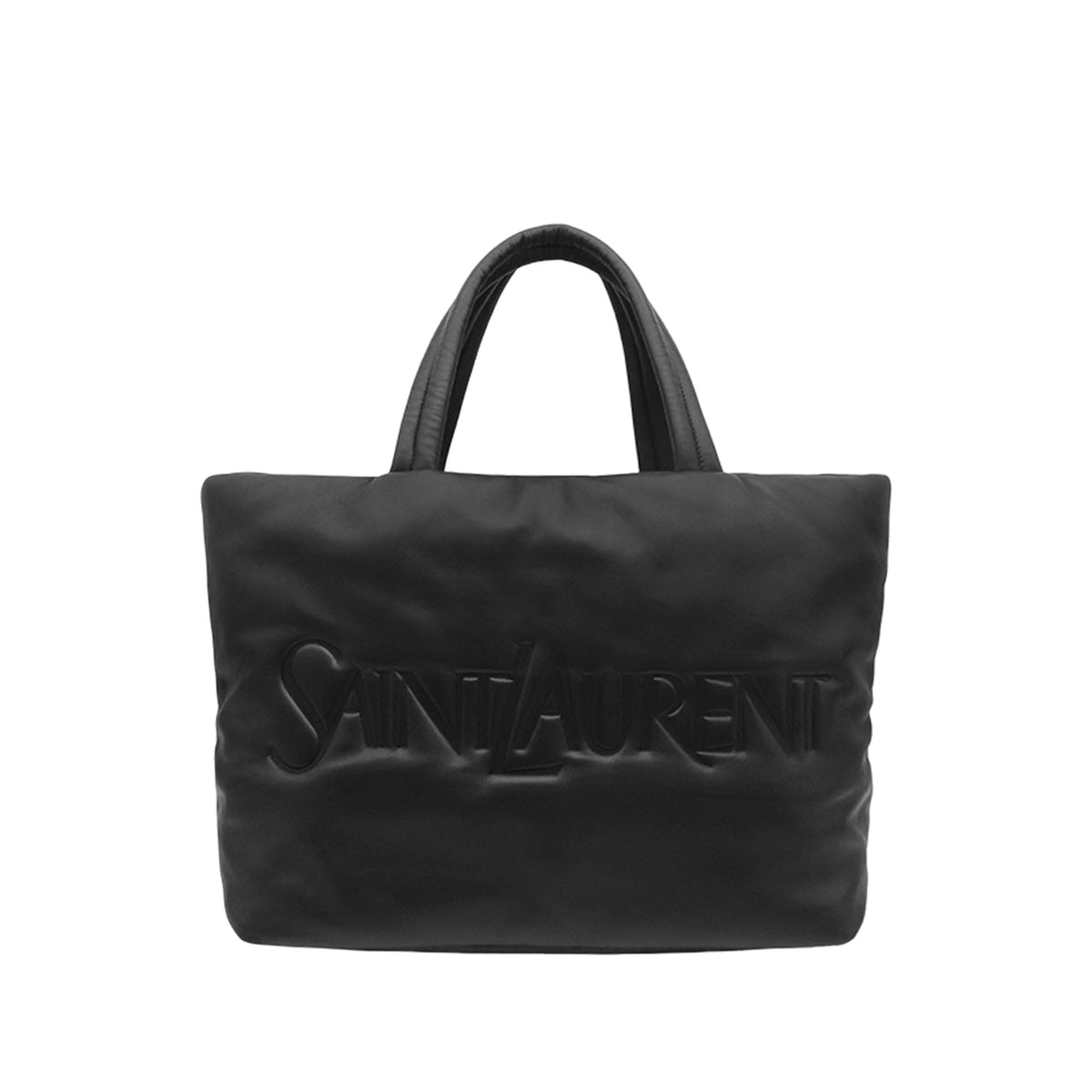 Saint Laurent Lambskin Wide Puffer Tote