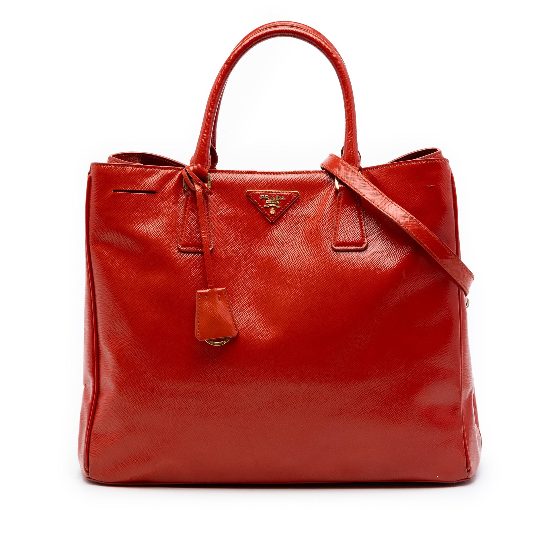Prada Large Saffiano Vernice Galleria Satchel