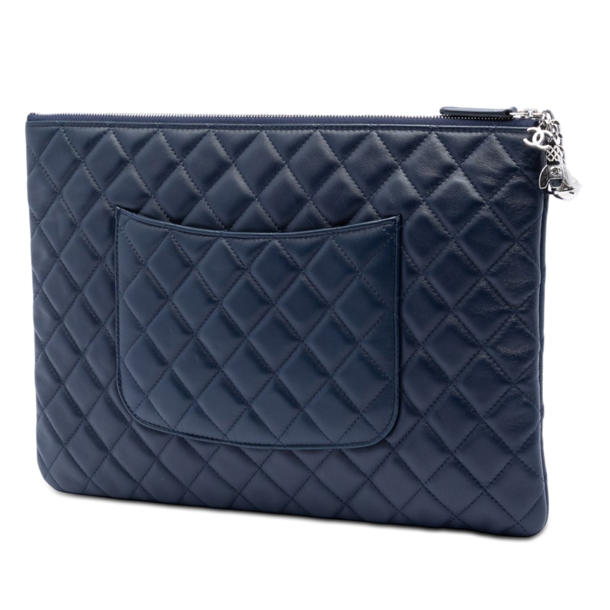 Chanel Large Quilted Lambskin Cosmo Charm O Case Clutch