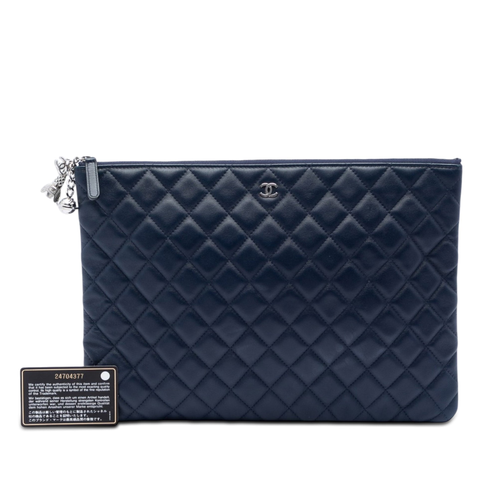 Chanel Large Quilted Lambskin Cosmo Charm O Case Clutch