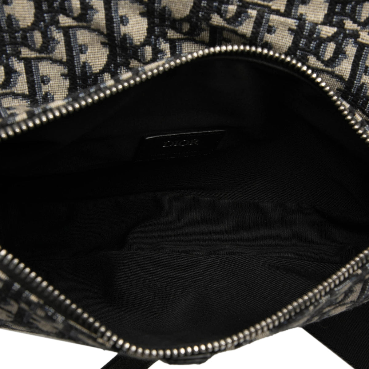 Dior Oblique Canvas Saddle Crossbody — Blue