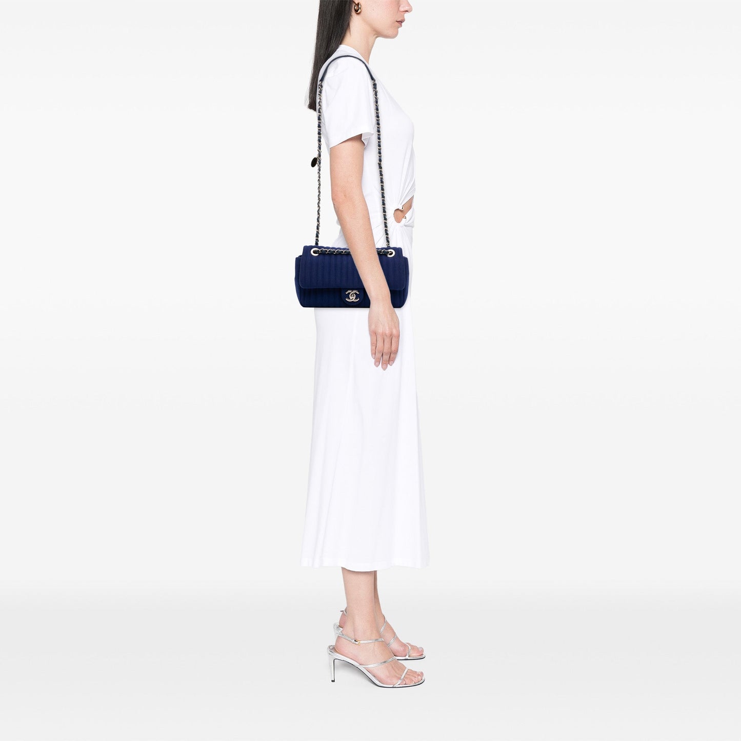 Chanel Medium Vertical Quilted Jersey Single Flap