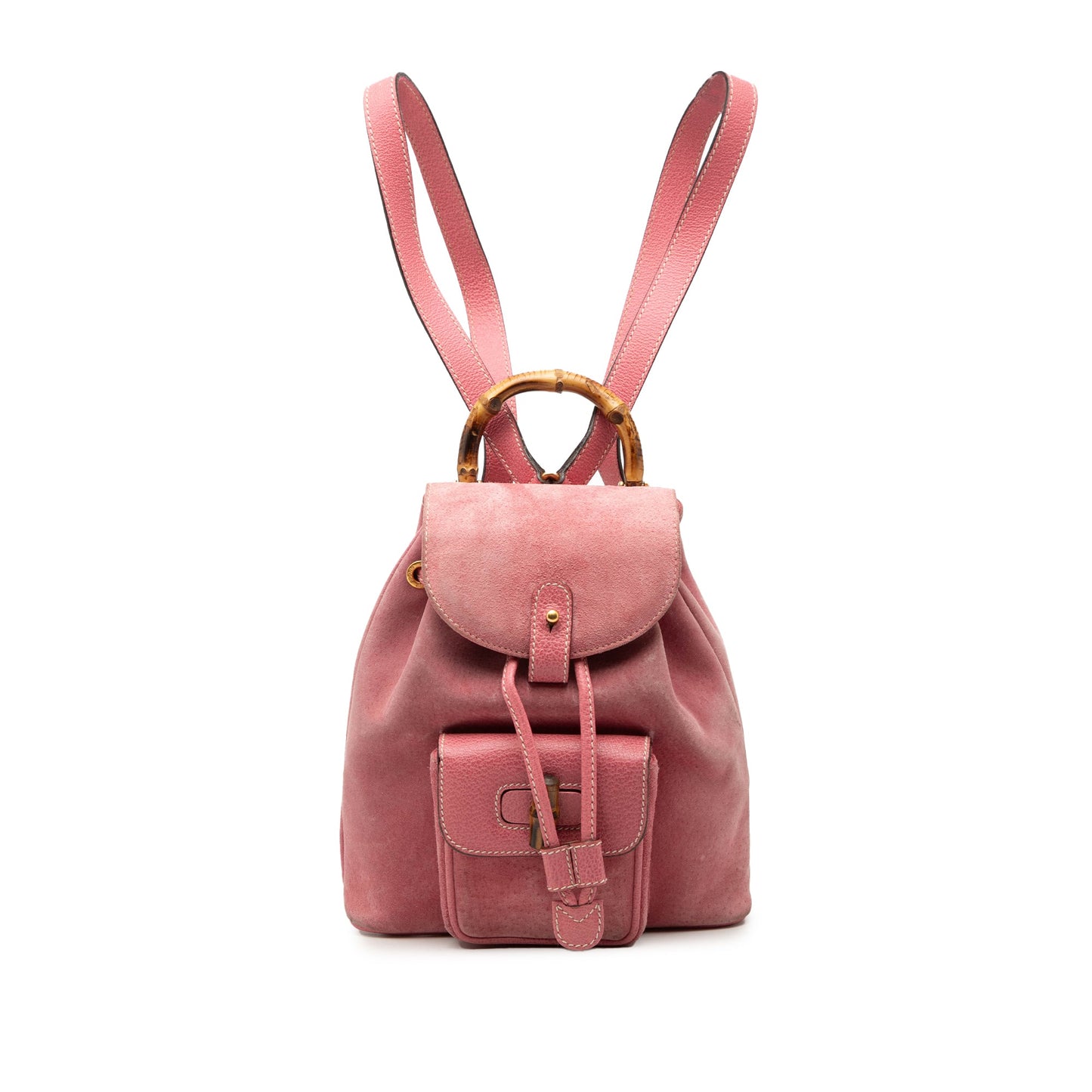 Gucci Suede Bamboo Backpack