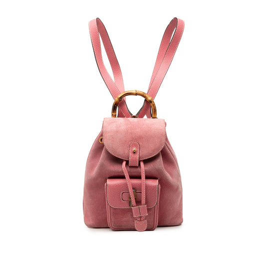 Gucci Suede Bamboo Backpack