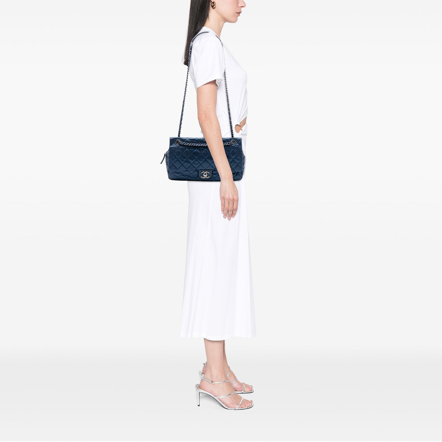 Chanel Jumbo Quilted Iridescent Caviar Easy Flap