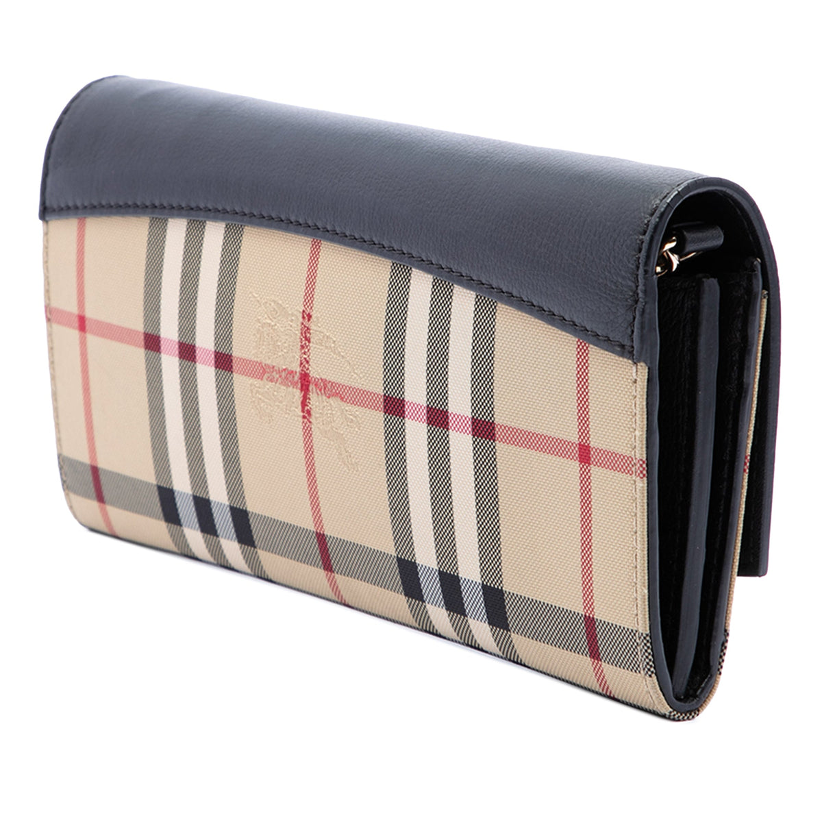 Burberry House Check Canvas and Leather Henley Wallet on Chain — Beige