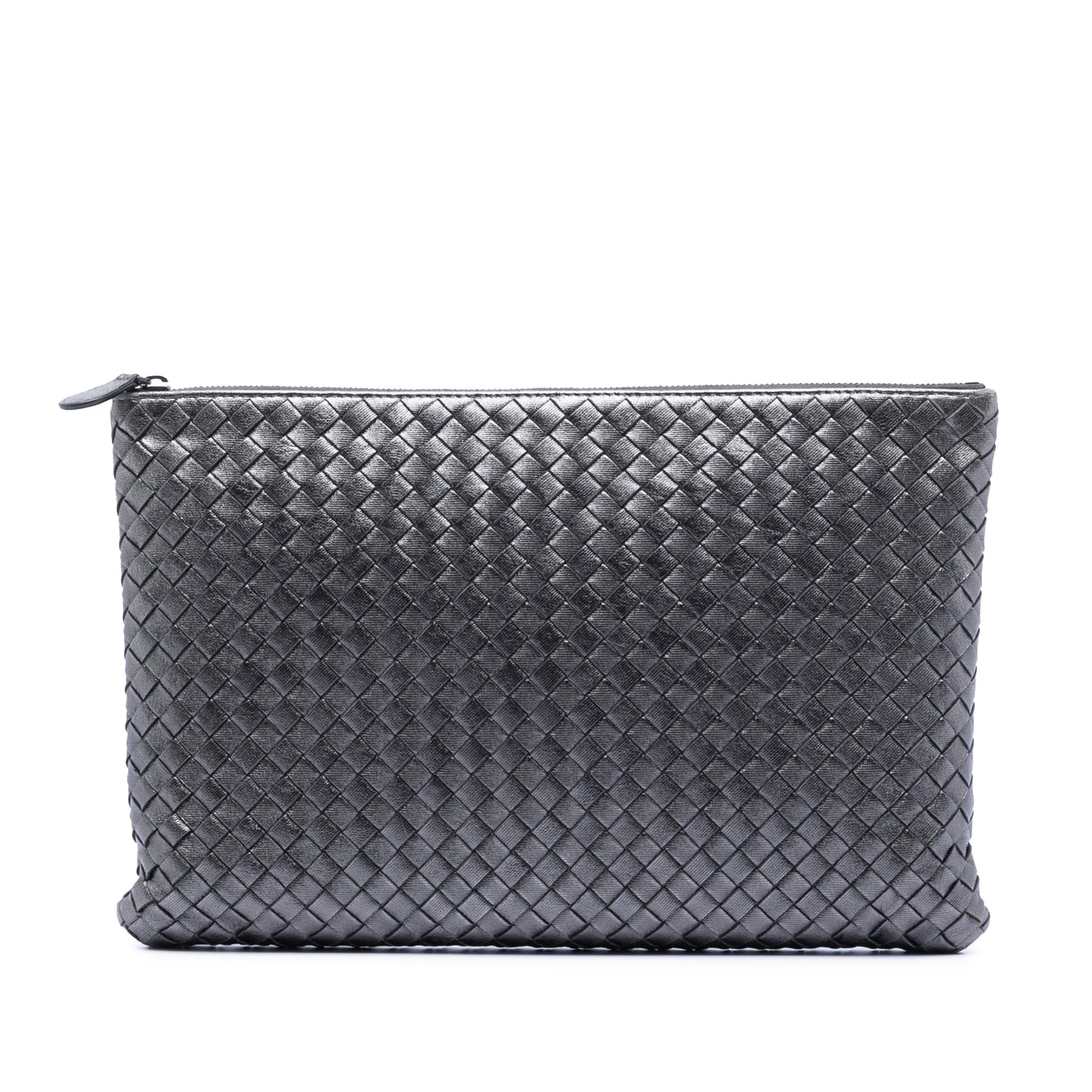 Bottega Veneta Metallic Nappa Intrecciato Clutch