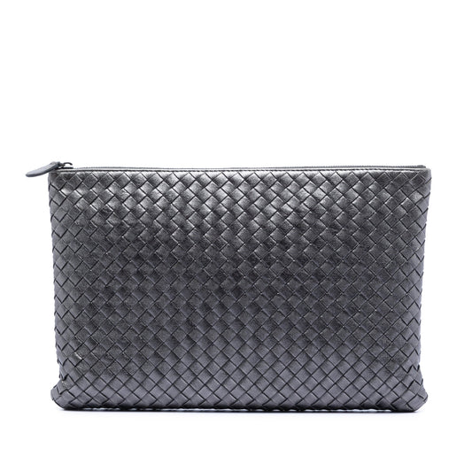 Bottega Veneta Metallic Nappa Intrecciato Clutch