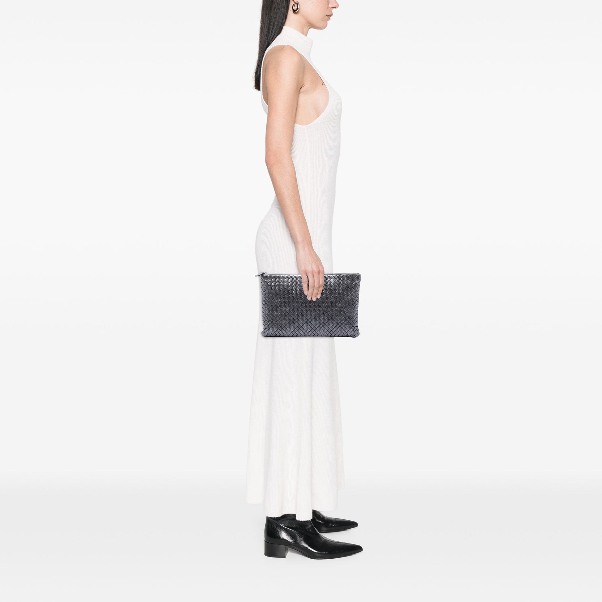 Bottega Veneta Metallic Nappa Intrecciato Clutch