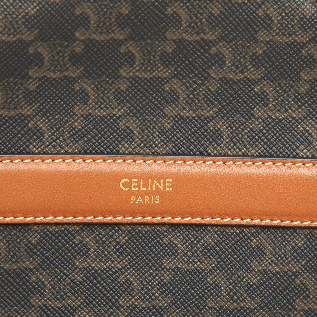 Celine Triomphe Coated Canvas Round Purse on Strap