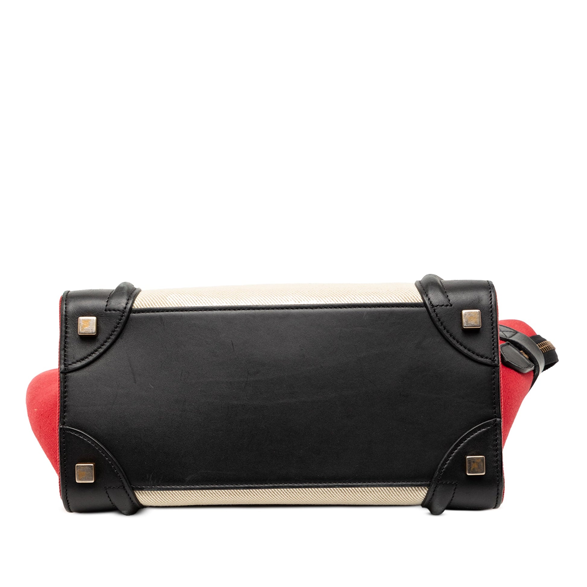 Celine Micro Tricolor Canvas and Leather Luggage Tote