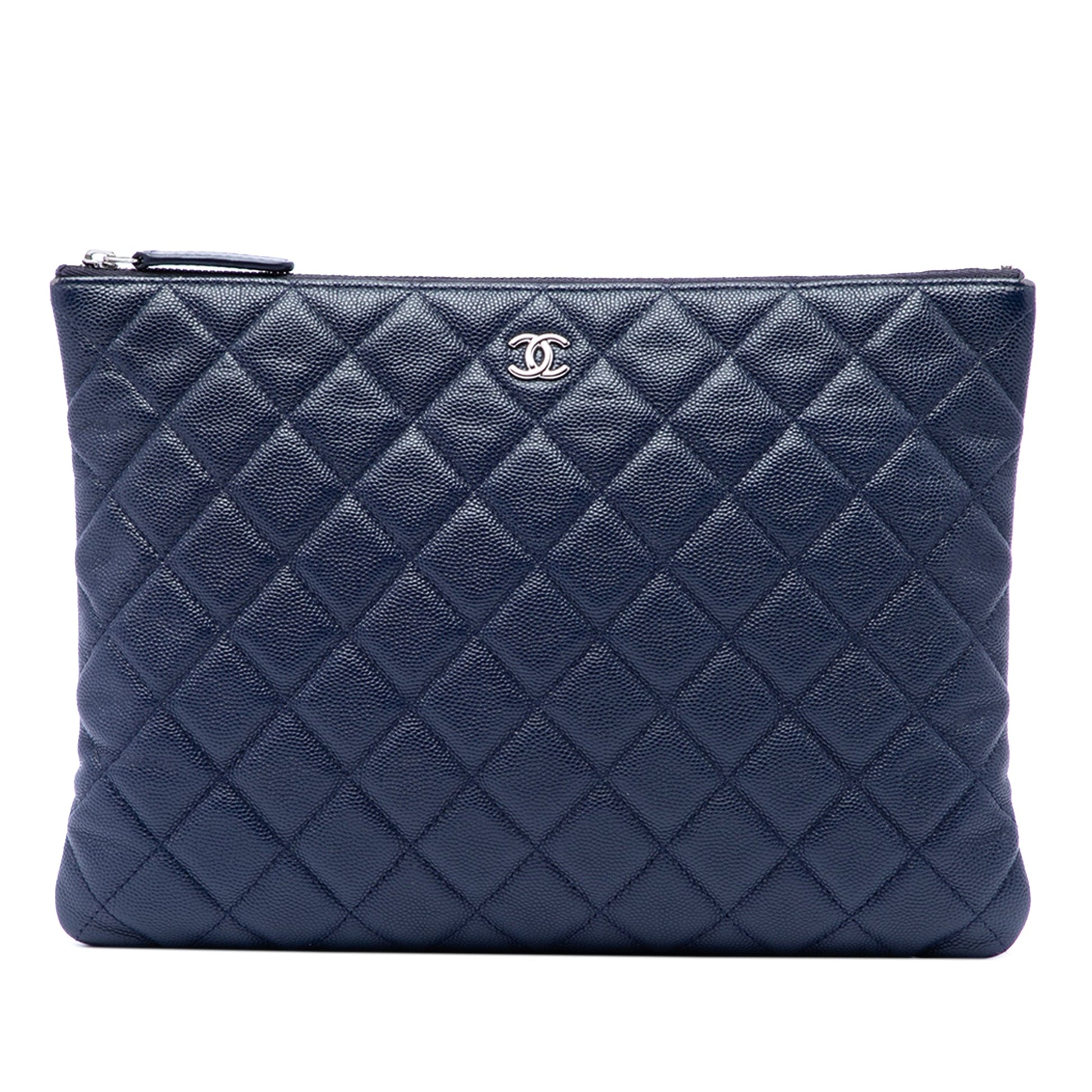 Chanel Medium Quilted Caviar O Case Clutch