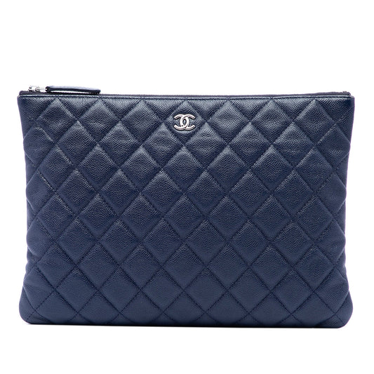 Chanel Medium Quilted Caviar O Case Clutch