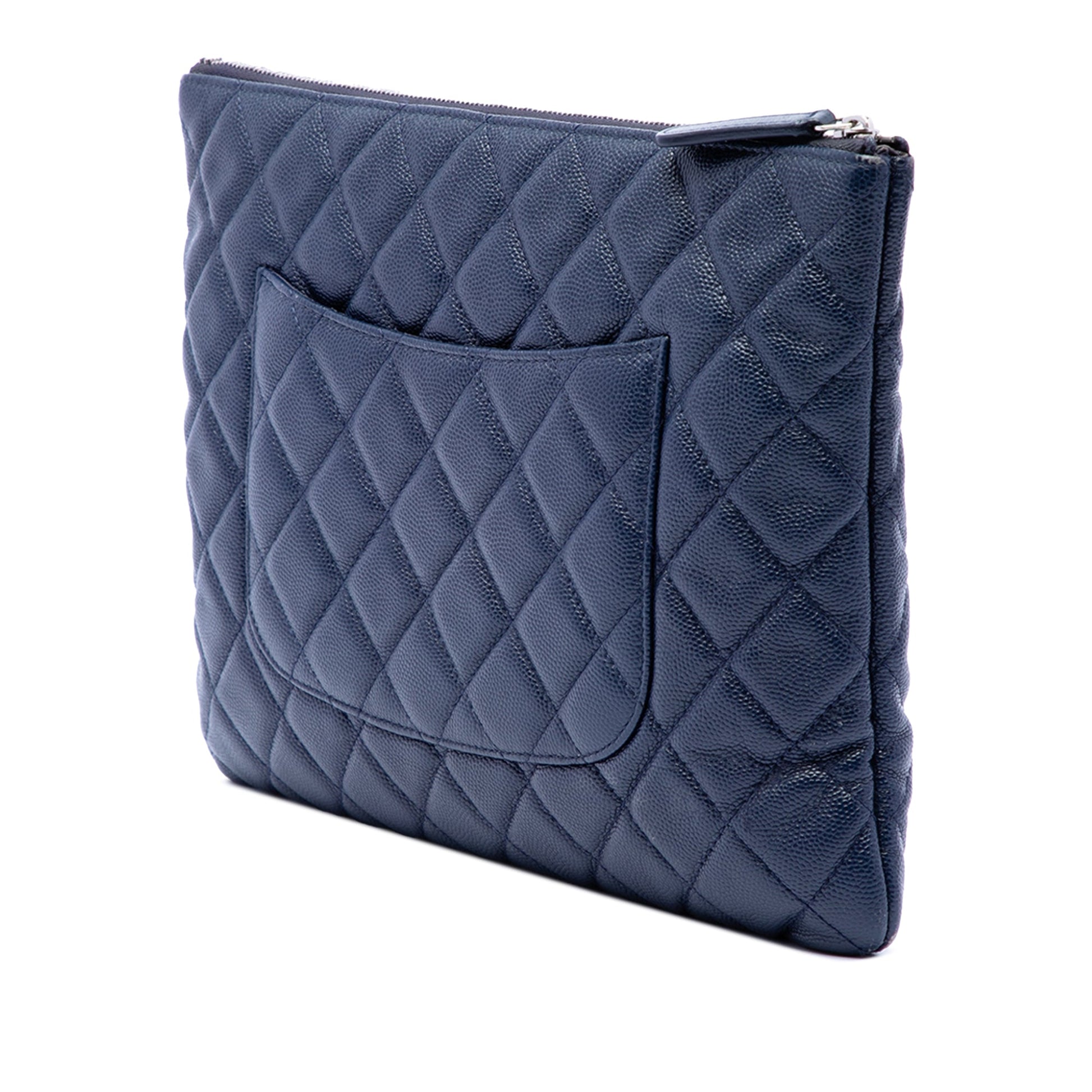 Chanel Medium Quilted Caviar O Case Clutch