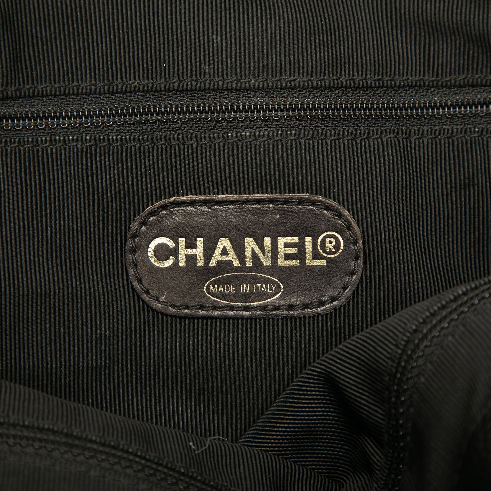 Chanel Caviar Logo Chain Shoulder Bag