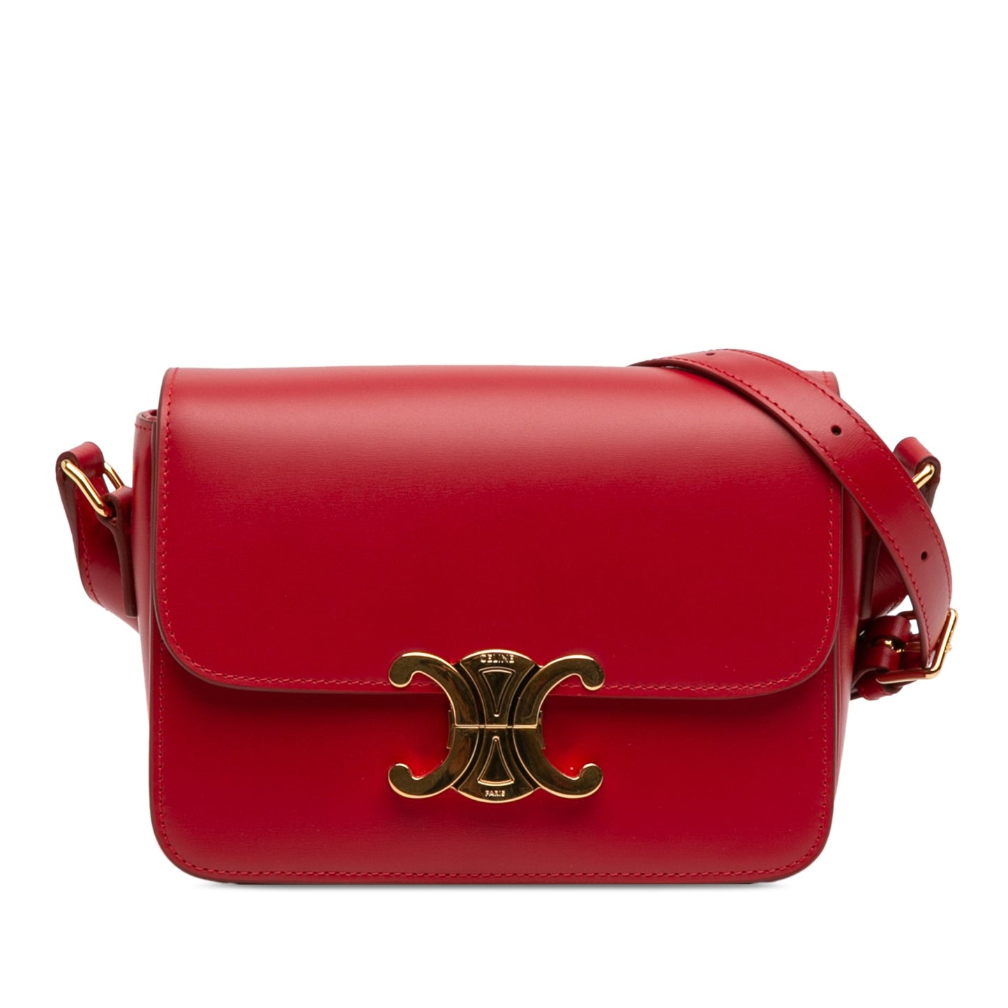 Celine Teen Shiny Calfskin Triomphe Crossbody