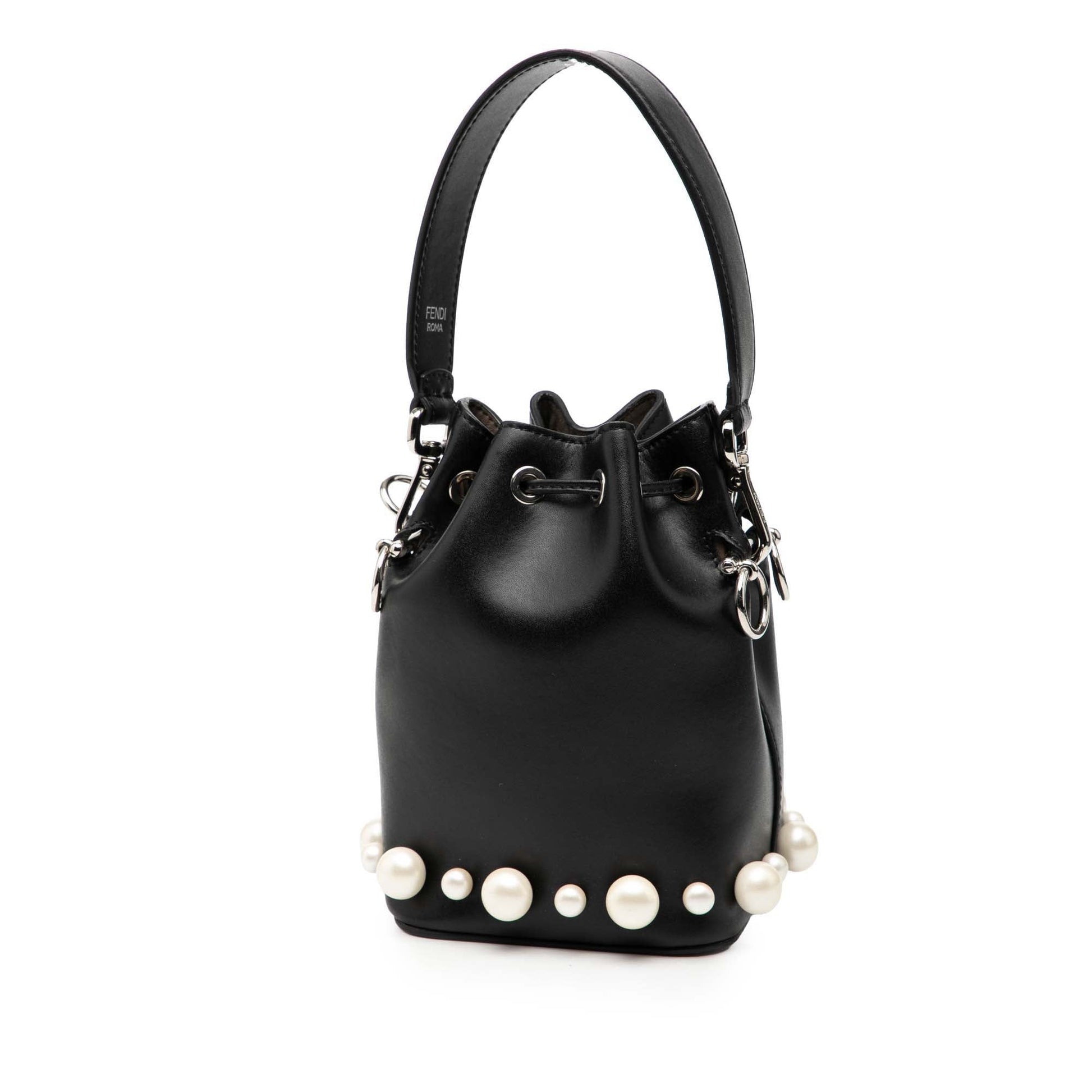 Fendi Mini Leather Pearl Mon Tresor Bucket Bag