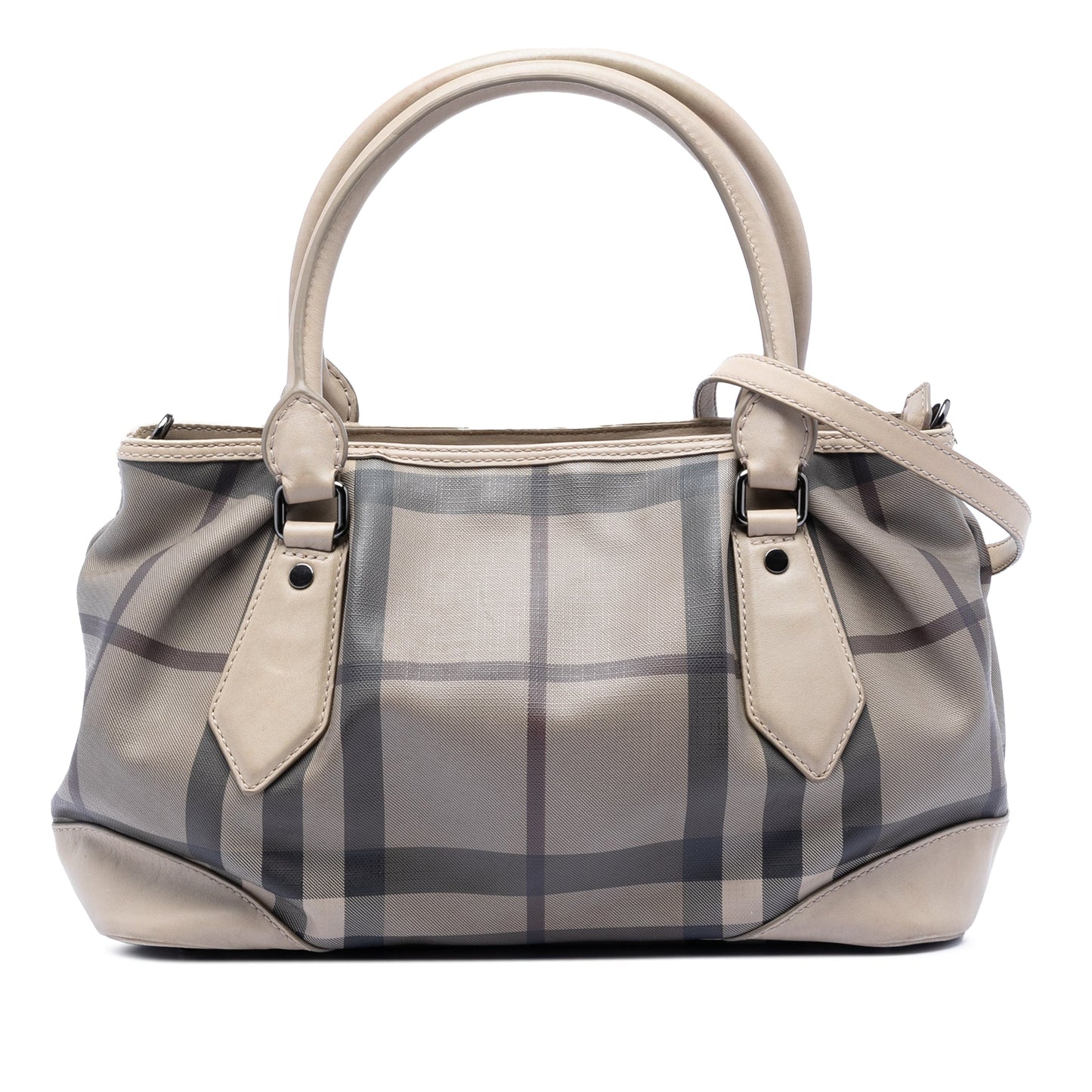 Burberry Smoke Check Coated Canvas Heathcliff Satchel